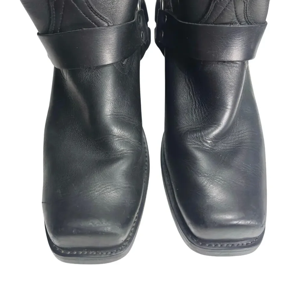 Durango | Men | Oiled Black Harness Biker Full Grain Leather Boots | Sz 11.5 EE